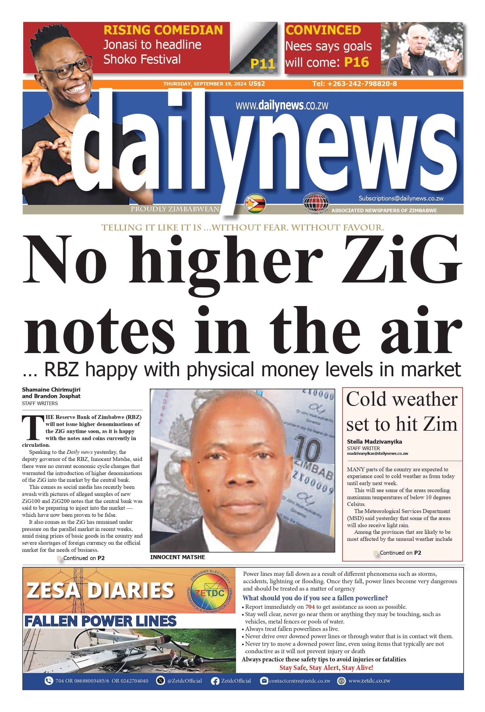 Thursday 19 September 2024